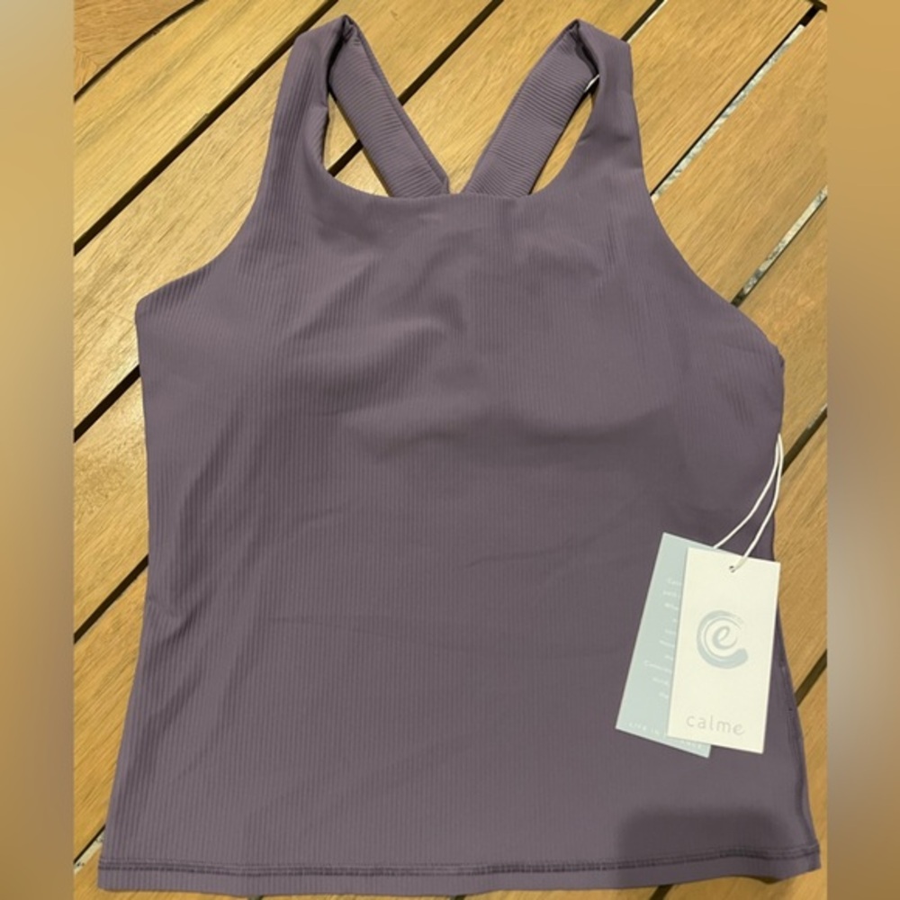 Johnny Was Calme Purple Endurance Cross Back Tank Tops
